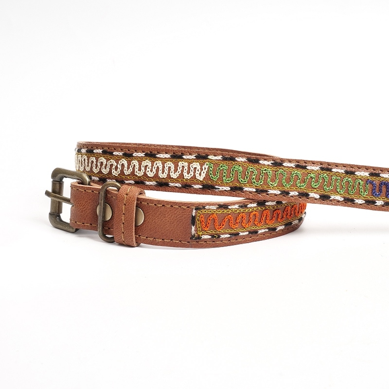 ラジャスタン刺繍レザーベルト【メール便可】｜マライカ公式通販