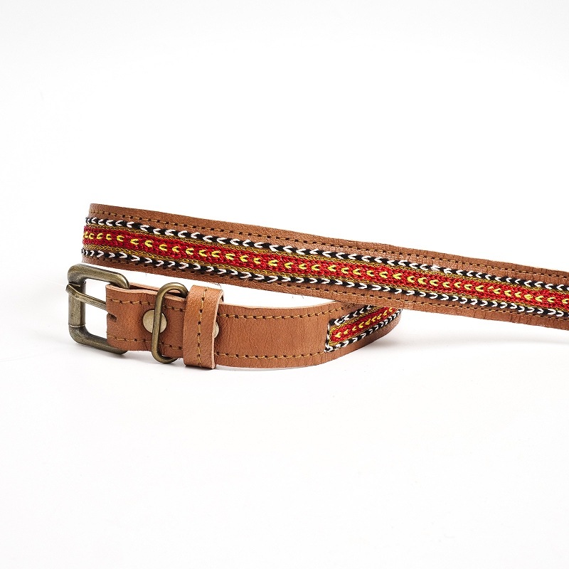 ラジャスタン刺繍レザーベルト【メール便可】｜マライカ公式通販