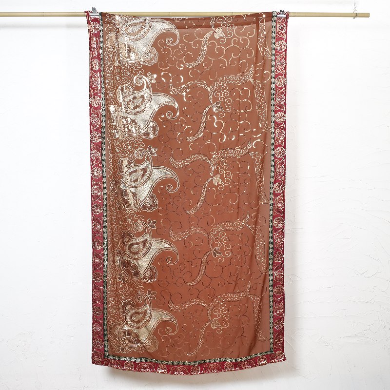 ザリ刺繍オールドサリードアカーテン 180cm｜マライカ公式通販