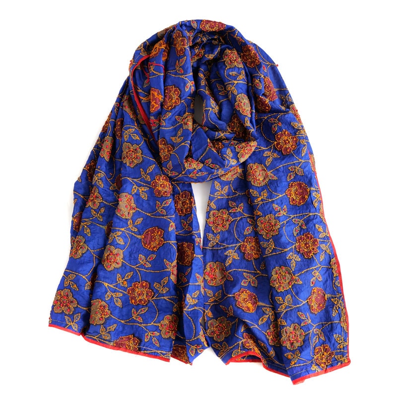 プリントカンタ刺繍ストール｜マライカ公式通販