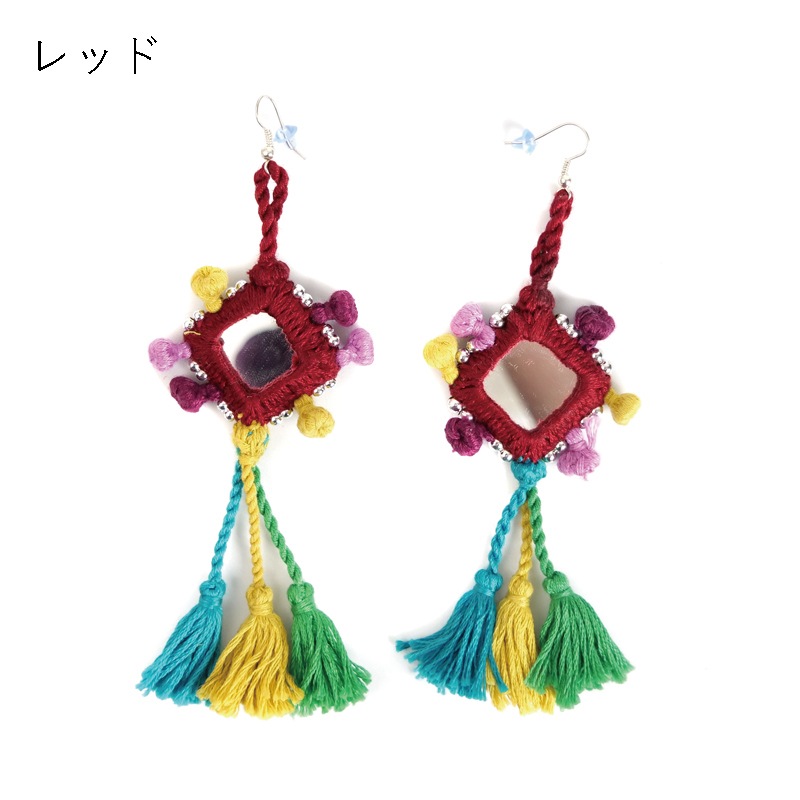 バンジャラ族ミラーワークピアス【メール便可】｜マライカ公式通販