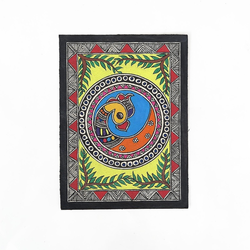 マドゥバニ（ミティラー）ペイント ＜アニマル＞ 14cm×19cm【メール便