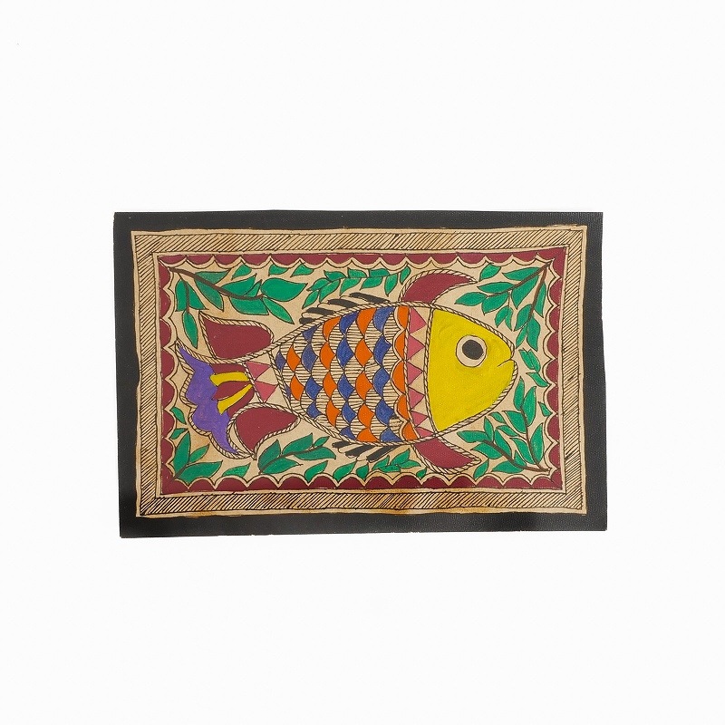 マドゥバニ（ミティラー）ペイント ＜アニマル＞ 14cm×19cm【メール便