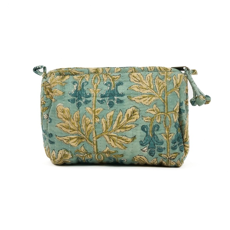 30%OFF ブロックプリントキルティングポーチS 【メール便可