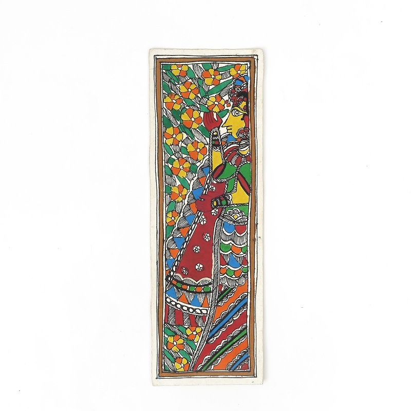 マドゥバニ（ミティラー）ペイント ＜神話・伝承＞ 9.5cm×28cm【メール