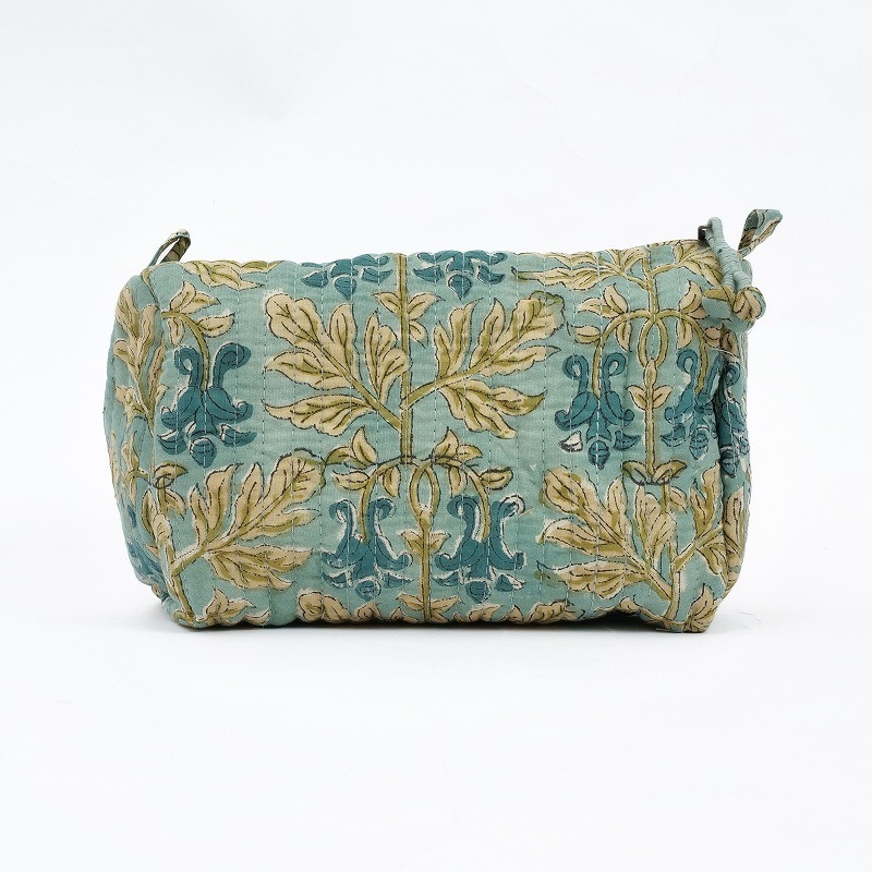 30%OFF ブロックプリントキルティングポーチM 【メール便可