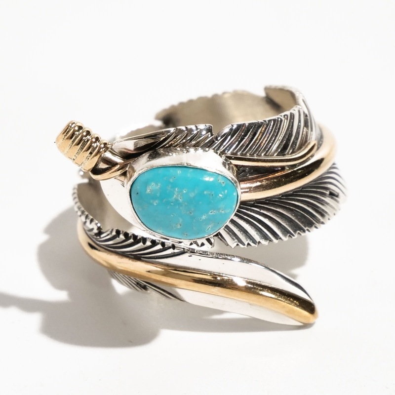 ハーヴィーメイス　キングマンターコイズフェザーリング ハーヴィーメイス キングマンターコイズフェザーリング