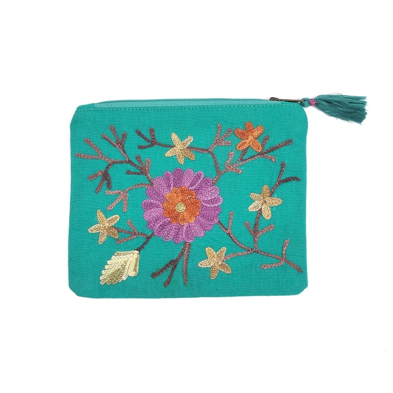 50%OFF フラワーアリ刺繍ポーチM【メール便可】｜マライカ公式通販