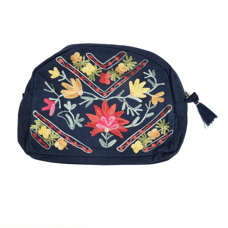 50%OFF フラワーアリ刺繍ポーチL【メール便可】｜マライカ公式通販