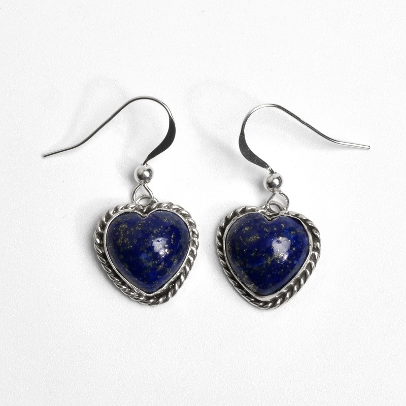 ナバホ族 ラピスラズリ ハートピアス｜マライカ公式通販