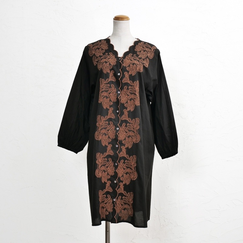 50%OFF フラワー刺繍前あきワンピース【メール便可】｜マライカ公式通販