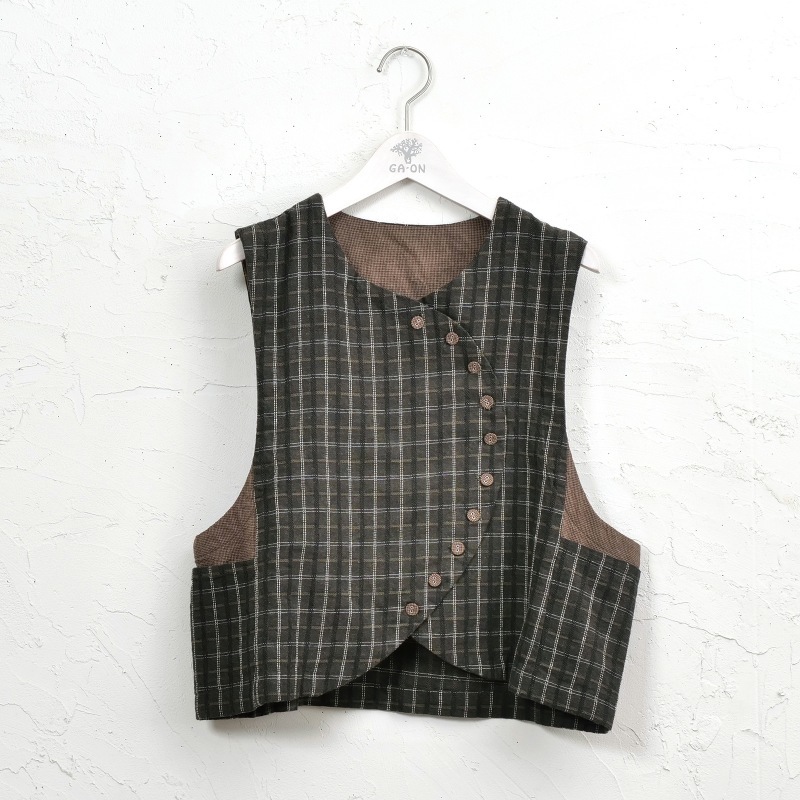 #25226 ハルソラタン　綿100% タータンチェックAラインベスト 25226 ハルソラタン 綿100% タータンチェックAラインベスト