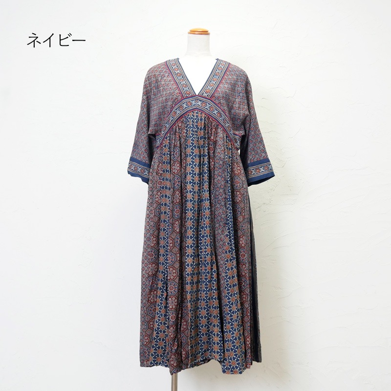 レーヨンアジャラクワンピース L｜マライカ公式通販