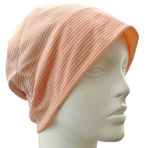 【抗がん剤治療】【医療用帽子】【ケア帽子】 ルース冷感キャップ：薄手サーモンピンク