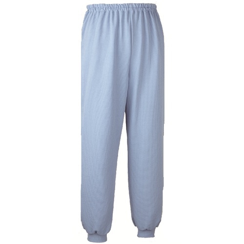 【入院】【車椅子】【介護】　裾リブ付きズボン：サックス