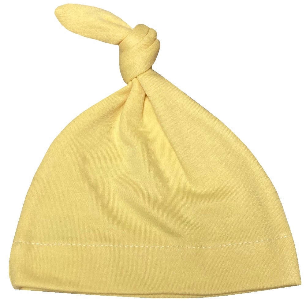 【未熟児】【低出生体重児】【早産児】【NICU】用 ベビー服：ノット帽子 イエロー