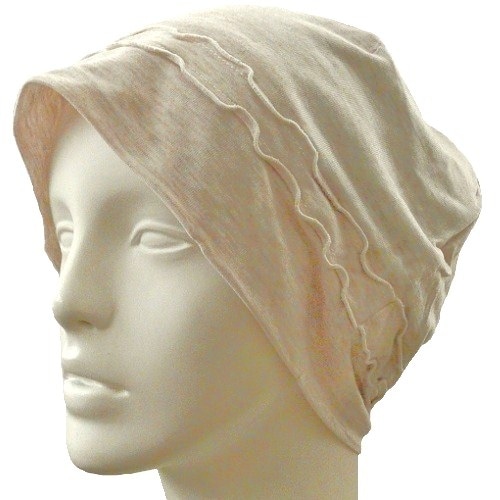 【抗がん剤治療】【医療用帽子】【ケア帽子】 ルースキャップ フリル付き：ベージュ