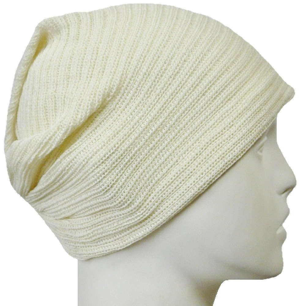【抗がん剤治療】【医療用帽子】【ケア帽子】 大杉ニットルームキャップ：２型 アイボリー