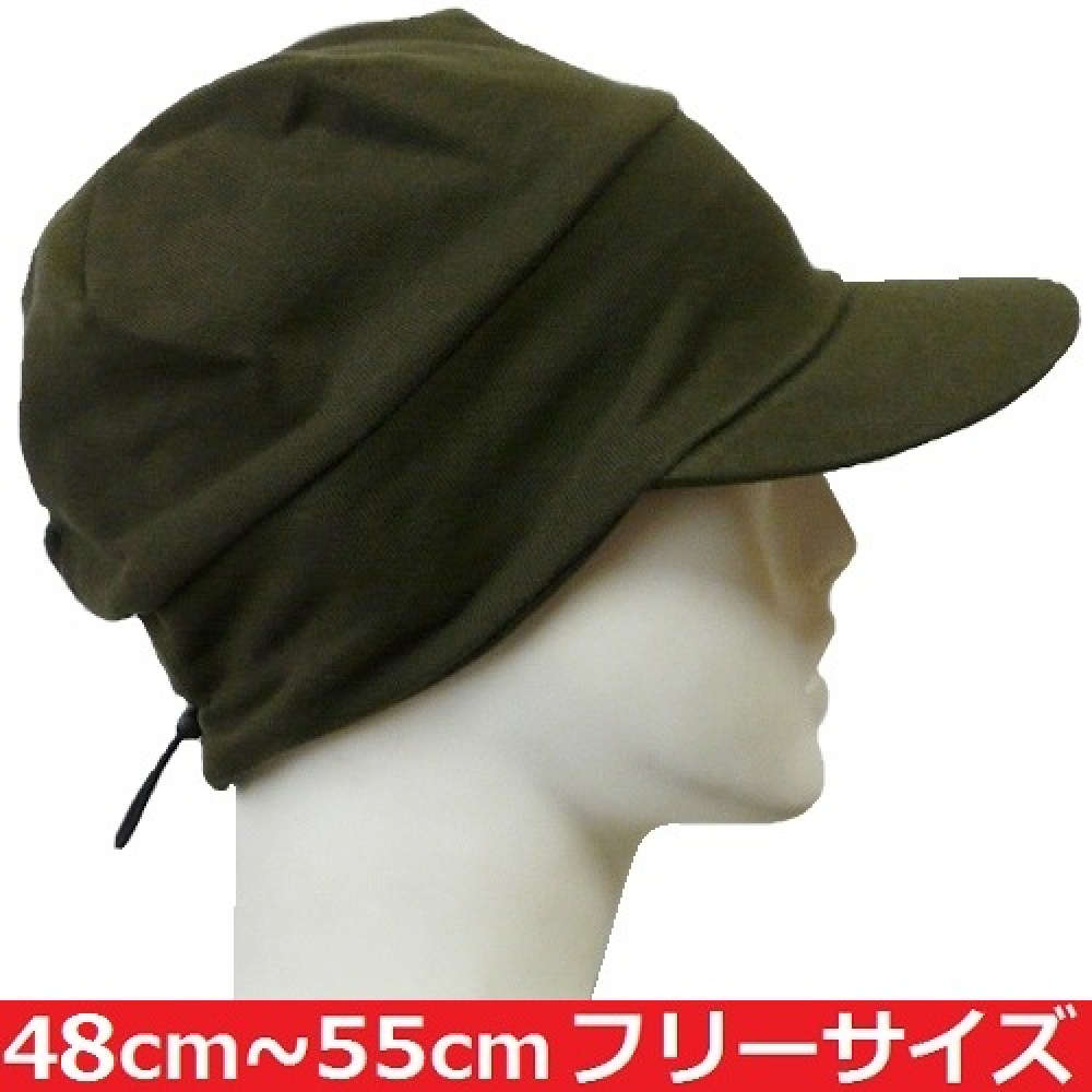 【医療用帽子】【キッズ】 八百吉スウェットキャップ Sサイズ：カーキ