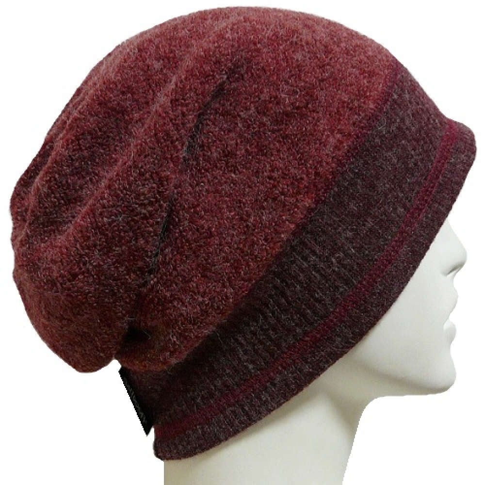 【室内/外出帽子】【防寒】 OUTDOOR ホック付きカットソーワッチ：ワイン