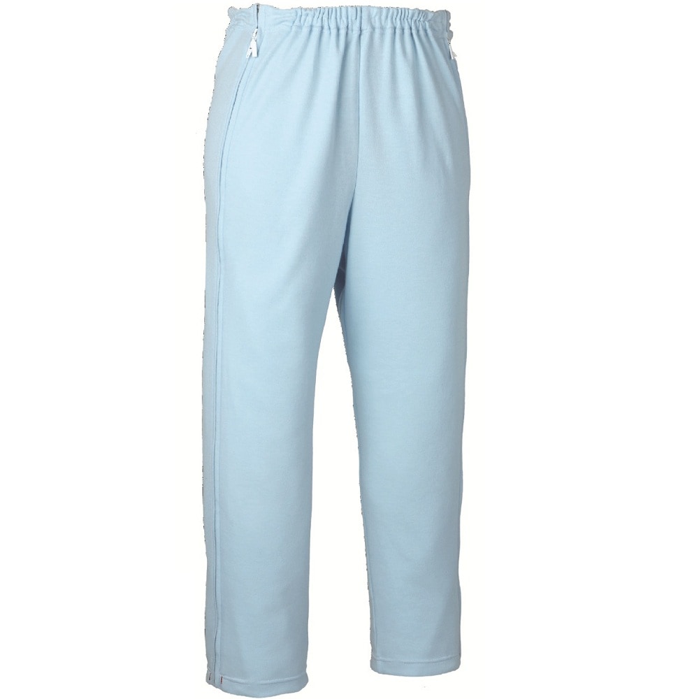 【入院】【車椅子】【介護】 楽々ロングパンツ フルオープンタイプ:サックス