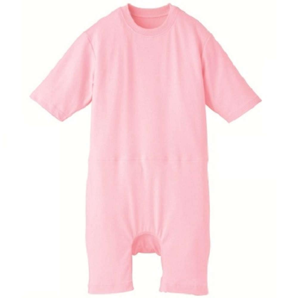 【介護】【入院】 TスーツII ロンパス型：ピンク