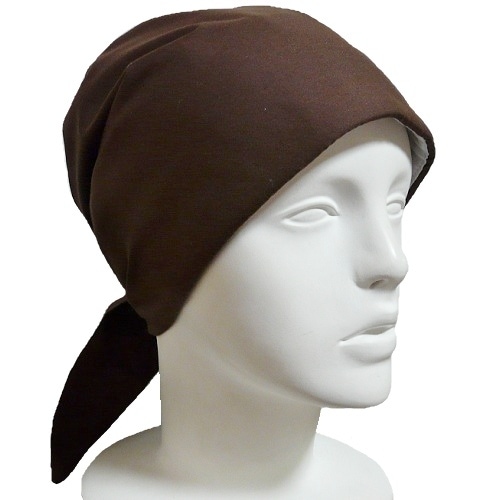 【抗がん剤治療】【医療用帽子】【ケア帽子】 スカーフタイプ：ブラウン