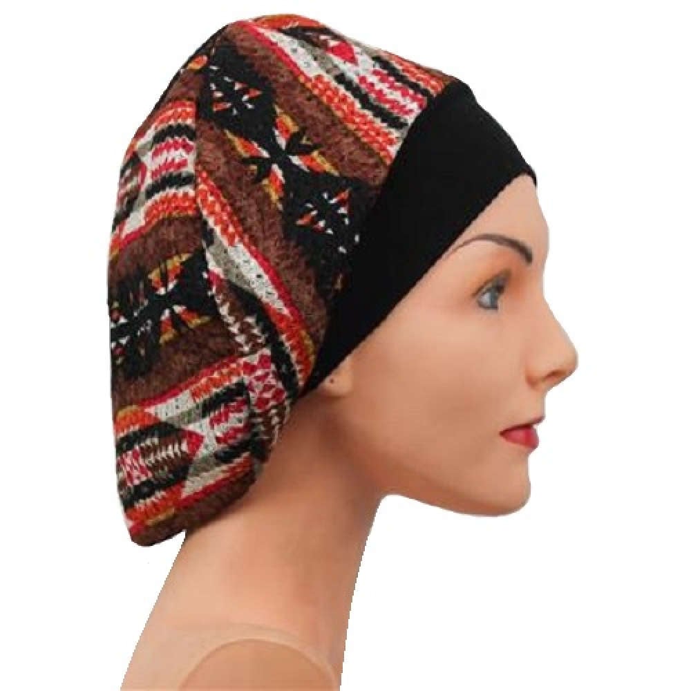 【抗がん剤治療】【医療用帽子】【ケア帽子】 スヌードキャップ：トライバル