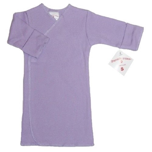 【未熟児】【低出生体重児】【早産児】【NICU】用 ベビー服：長袖長肌着 ラベンダー