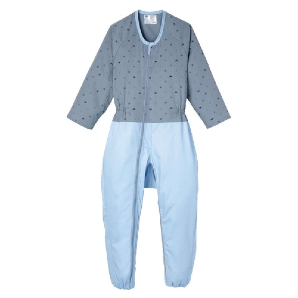 【つなぎ】【オールシーズン】コンビネーション フルオープン型：クレストブルーグレー