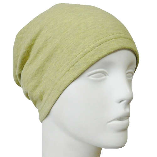 【抗がん剤治療】【医療用帽子】【ケア帽子】 オーガニックコットンダブルガーゼワッチ：ライム
