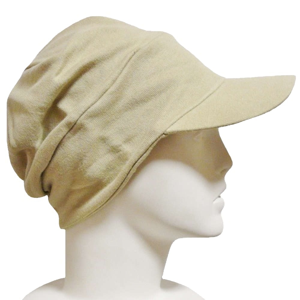 【外出用】【医療用帽子】【ケア帽子】 八百吉スウェットキャップ：ベージュ