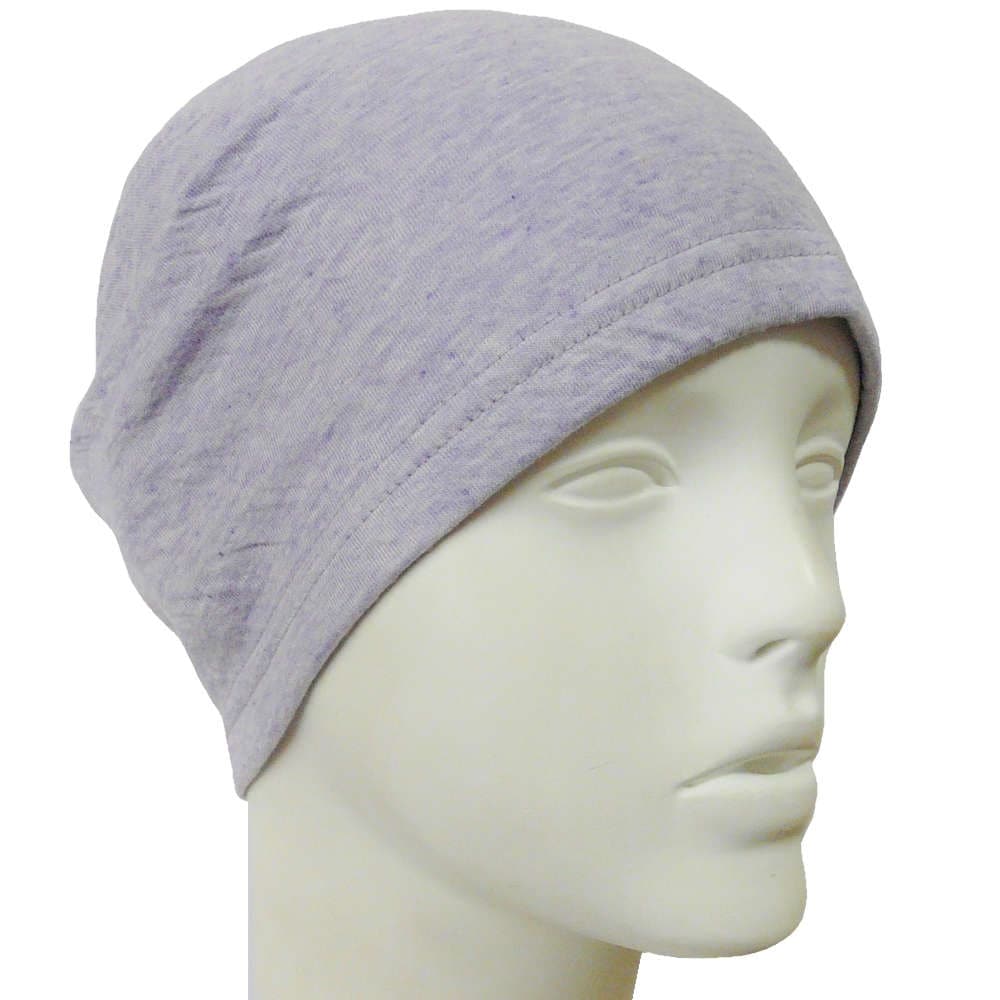 【抗がん剤治療】【医療用帽子】【ケア帽子】 オーガニックコットンダブルガーゼワッチ：パープル