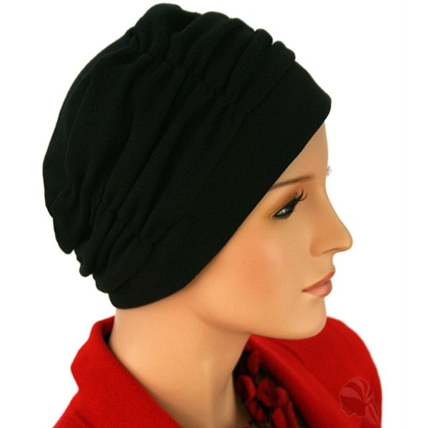 【抗がん剤治療】【医療用帽子】【ケア帽子】 タックキャップ：ブラック