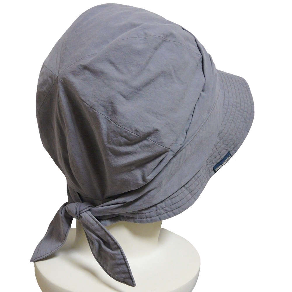 【UV対策】【外出用】 MARIO VALENTINO リボン付クロッシェ：ブルーグレー