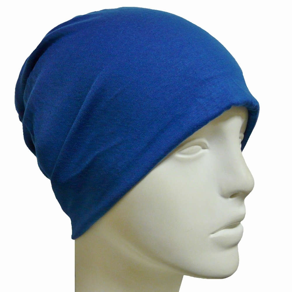 【抗がん剤治療】【医療用帽子】【ケア帽子】 ふんわりスカリー：ブルー