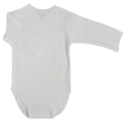 【未熟児】【低出生体重児】【早産児】【NICU】用 ベビー服： 長袖ロンパース ホワイト