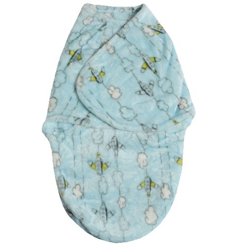 【新生児】【低出生体重児】【おくるみ】　フリースおくるみ：ブルーエアプレイン