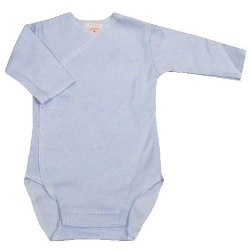 【未熟児】【低出生体重児】【早産児】【NICU】用 ベビー服： 長袖ロンパース ブルー