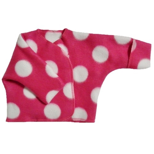 【未熟児】【低出生体重児】【早産児】【NICU】用 フリースジャケット： ピンクポカドット