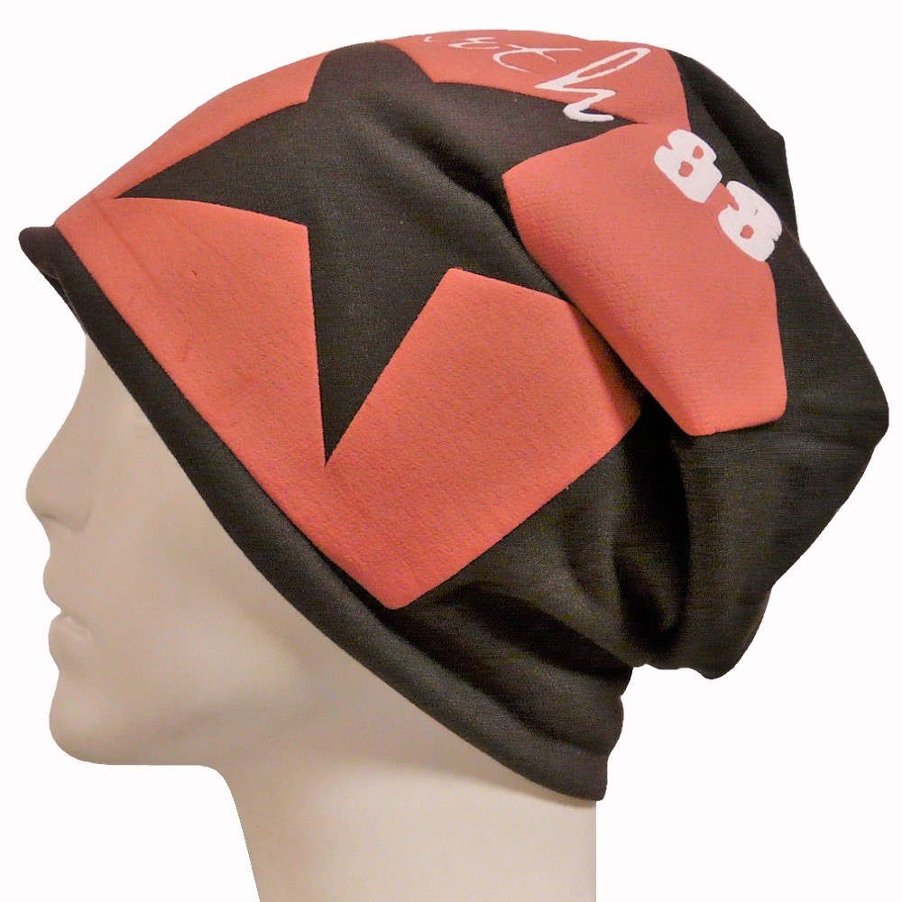 【抗がん剤治療】【医療用帽子】【ケア帽子】 フリースキャップ：ダークブラウンスター