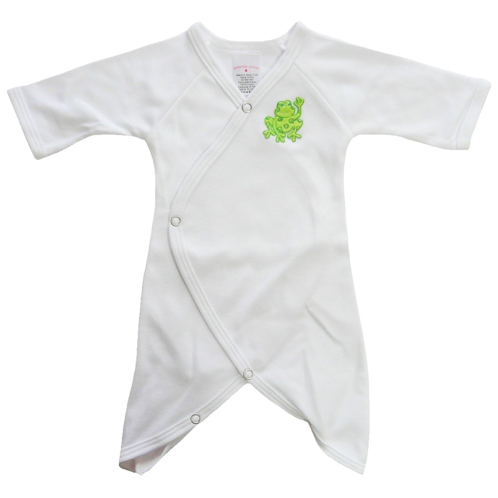 【未熟児】【低出生体重児】【早産児】【NICU】用 ベビー服： スナップカバーオール ホワイト