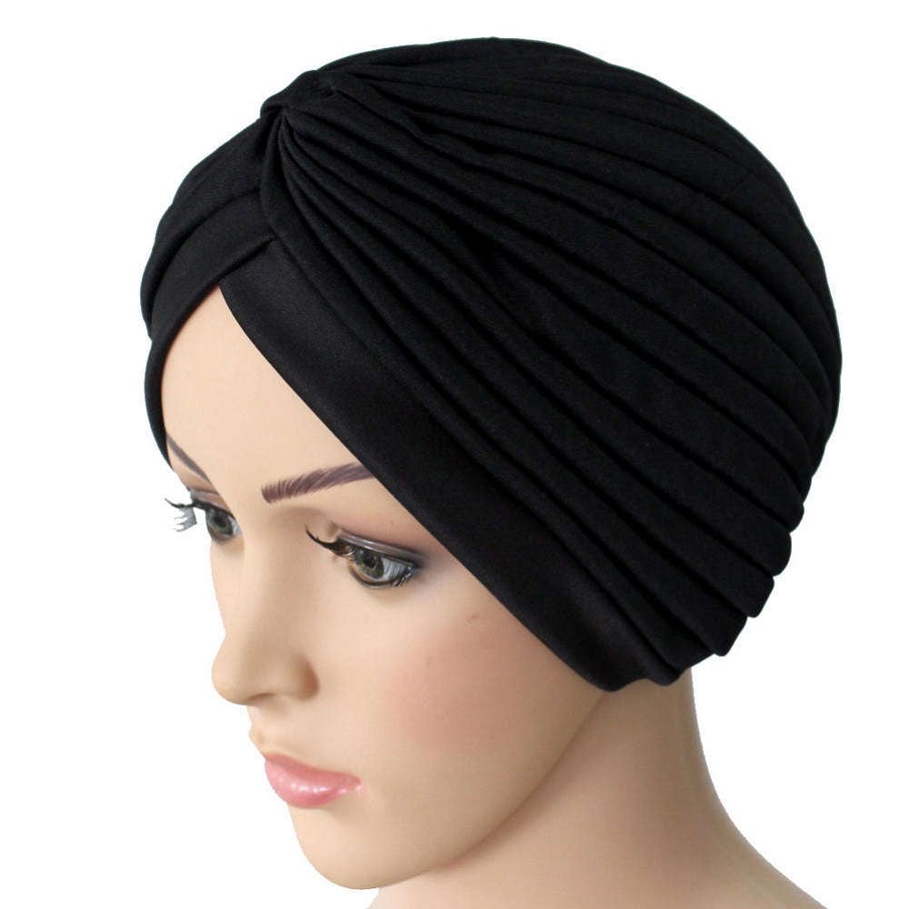 【抗がん剤治療】【医療用帽子】【ケア帽子】 ターバンキャップ：ブラック