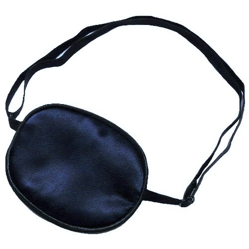 【弱視】【斜視】【目の腫れ】 アダルト用 アジャスター付 サテン眼帯：フィットサイズ ネイビー