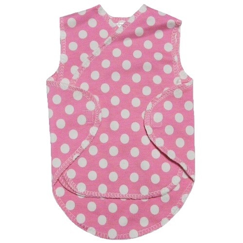 【未熟児】【低出生体重児】【早産児】【NICU】用 ベビー服：ボディーラップ ピンクドット