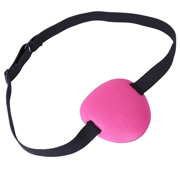 【弱視】【斜視】【目の腫れ】　アダルト用　フォーム眼帯：ピンク（ゴム調整可）