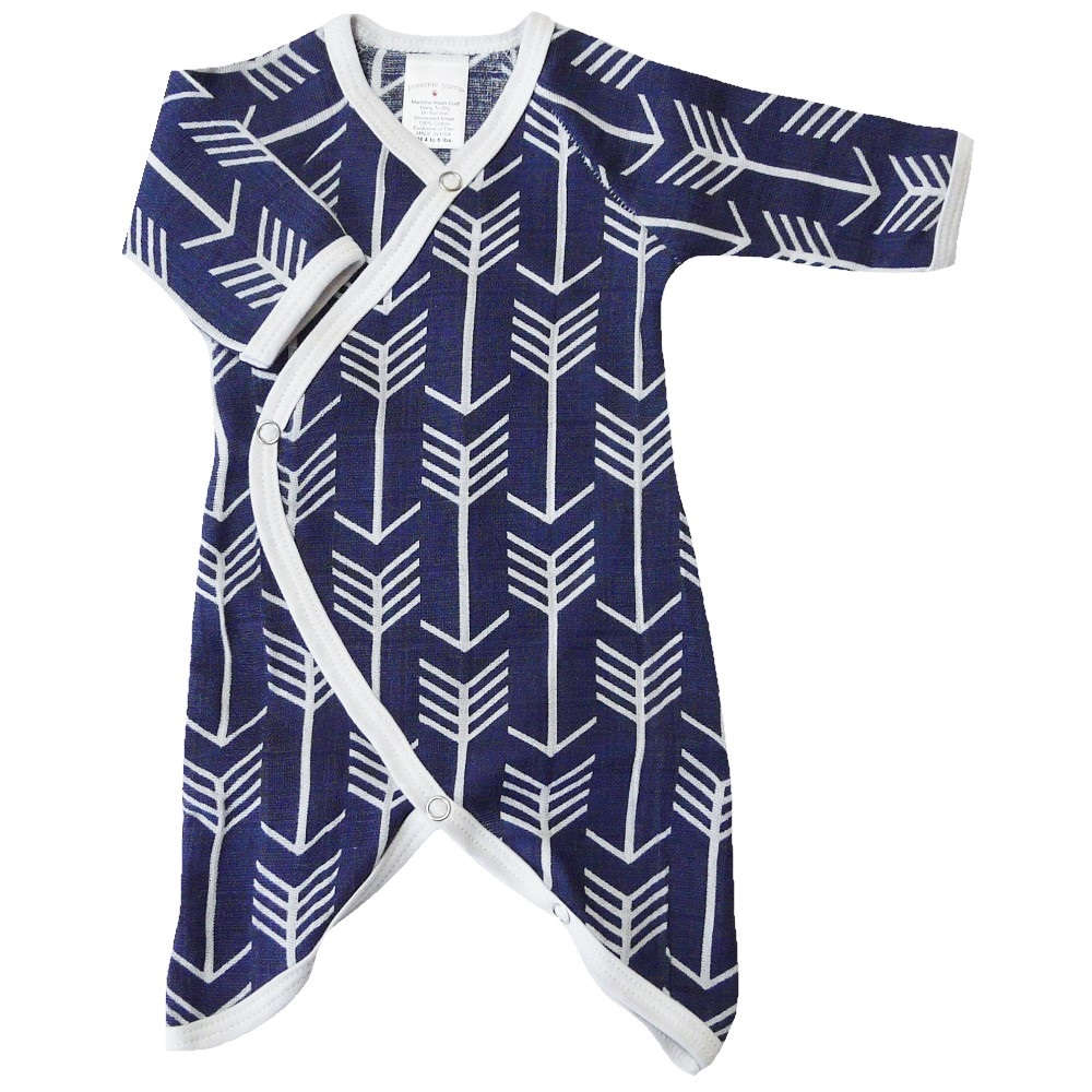 【未熟児】【低出生体重児】【早産児】【NICU】用 ベビー服： スナップカバーオール モスリンアロー