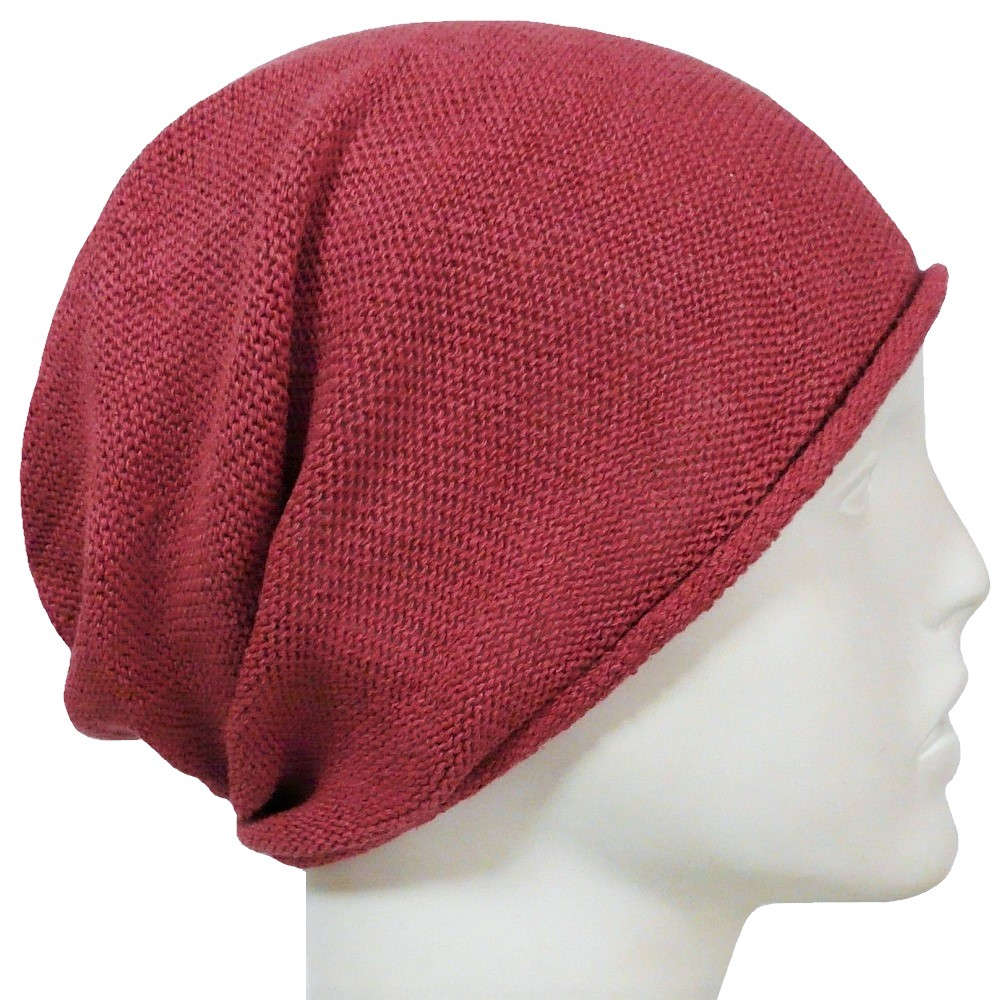 【抗がん剤治療】【医療用帽子】【ケア帽子】 100%シルク シームレス ニットワッチ L：ピンク