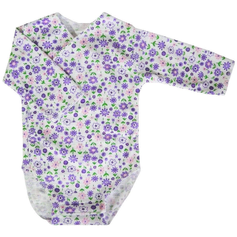 【未熟児】【低出生体重児】【早産児】【NICU】用 ベビー服： 長袖ロンパース ルビー