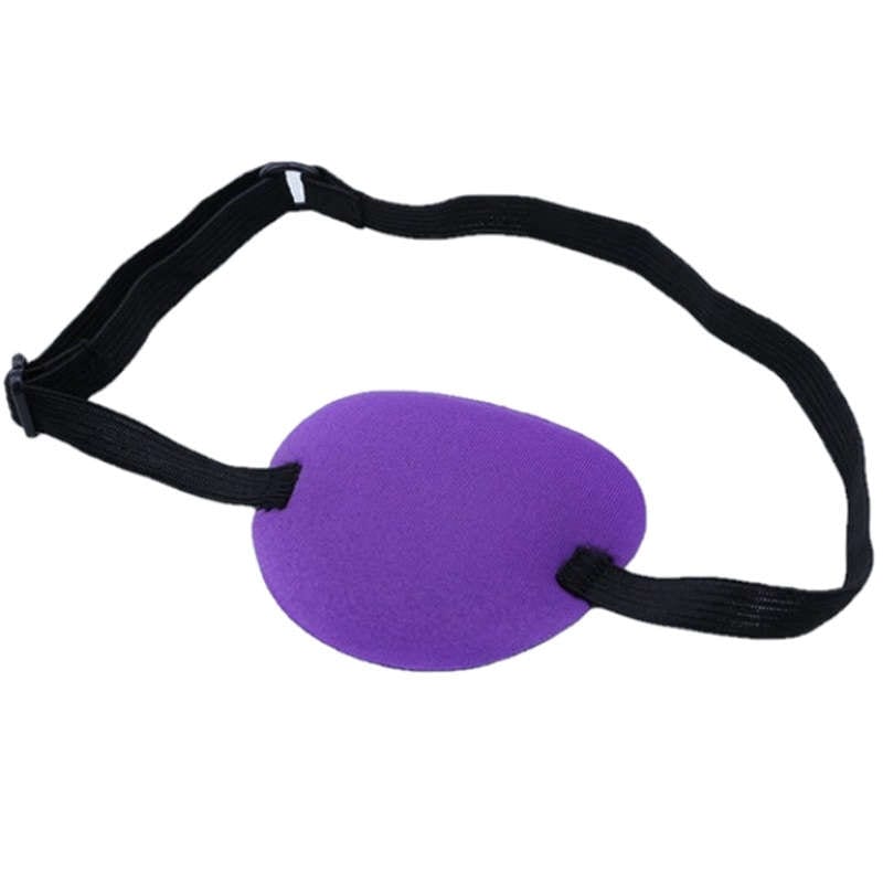 【弱視】【斜視】【目の腫れ】　アダルト用　フォーム眼帯：パープル（ゴム調整可）